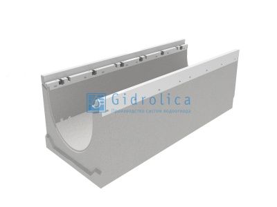 Лоток водоотводный бетонный коробчатый(СО-150мм), с оцинкованной насадкой, с водосливом КUв 100.24,8 (15).21,5(15)-BGZ-V, № -5-0