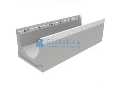 Лоток водоотводный бетонный коробчатый (СО-300мм), с оцинкованной насадкой, с водосливом КUв 100.39,9 (30).44,5(37,5) - BGZ-V, № 10-0